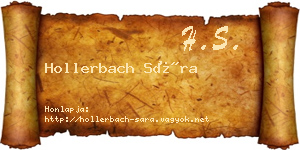 Hollerbach Sára névjegykártya